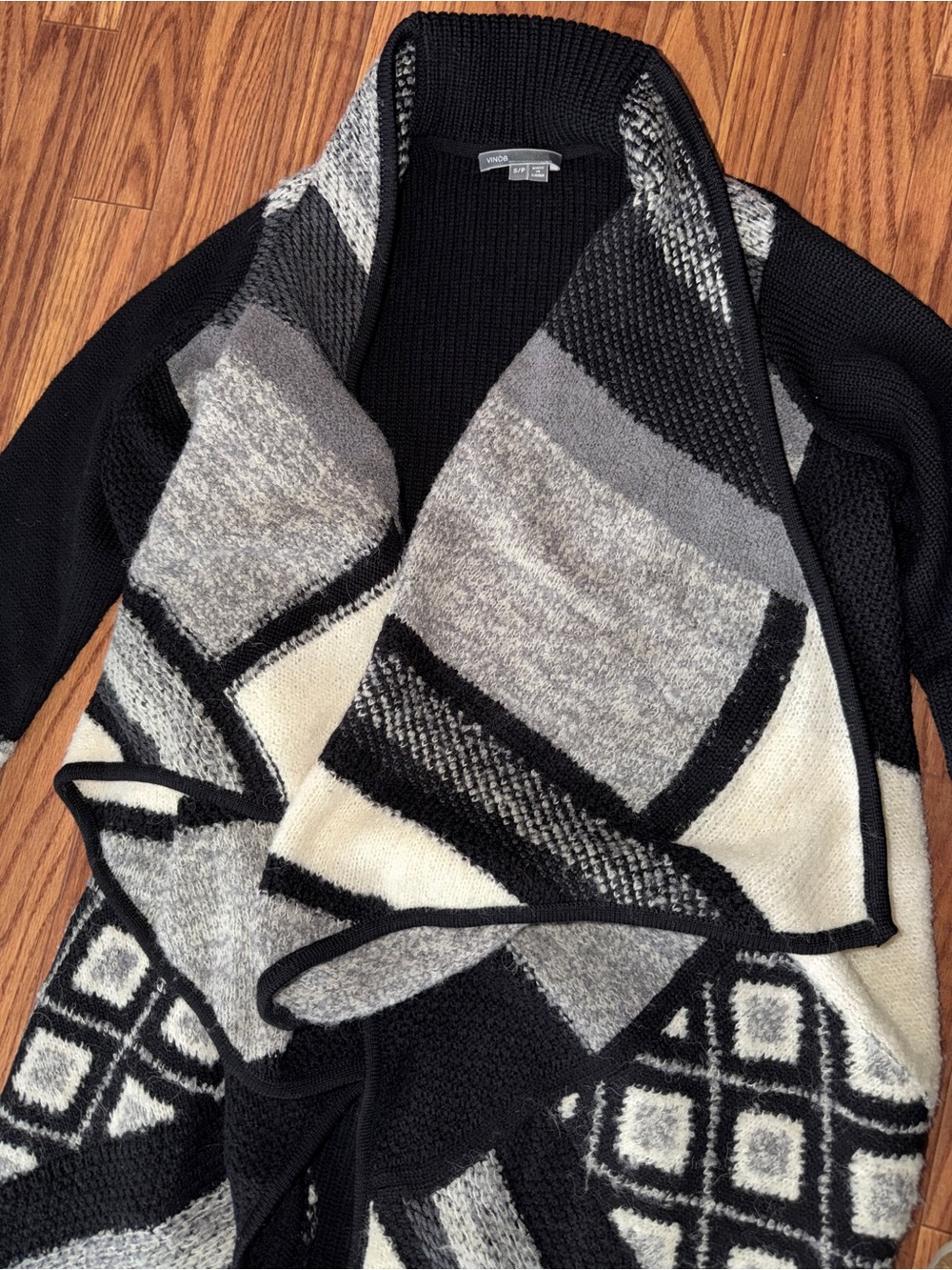 Vince Wool Alpaca Open Front Drape Cardigan Sweater - Style V286876147 - Picture 5 of 6